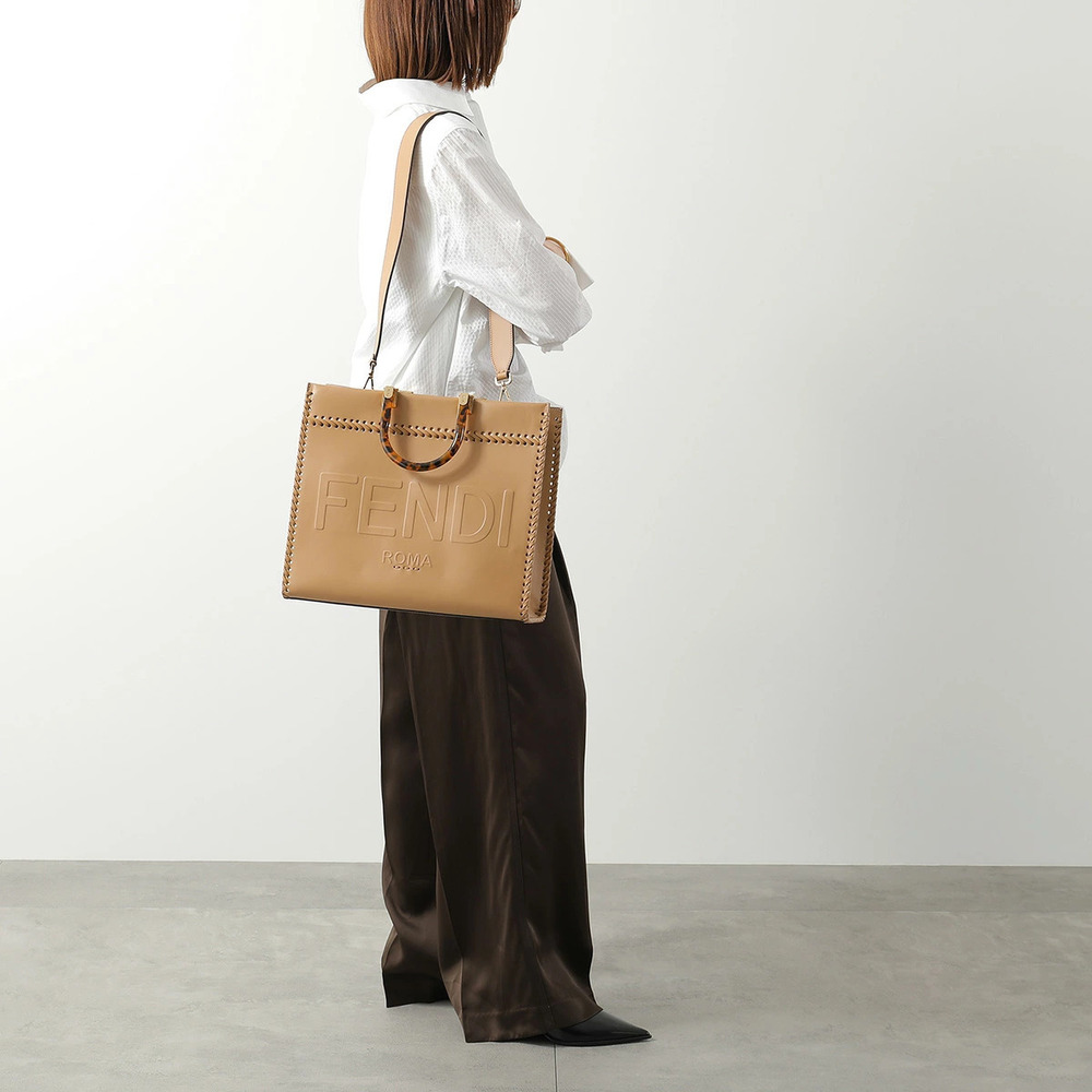 Fendi Sunshine Tote Bag Leather FF Zucca
